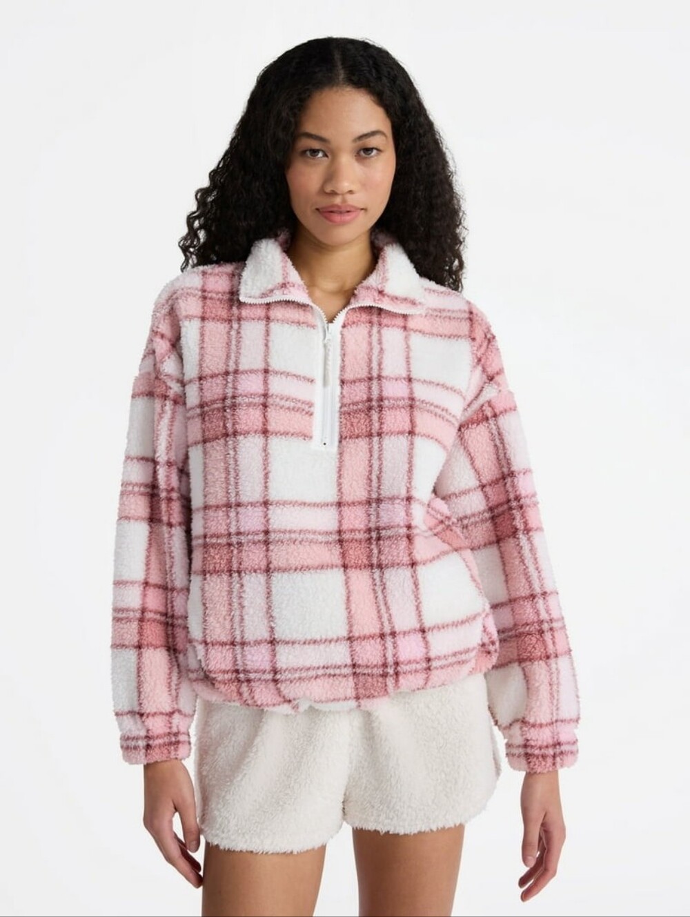 No Boundaries Pink Plush Sherpa Pullover - XXL